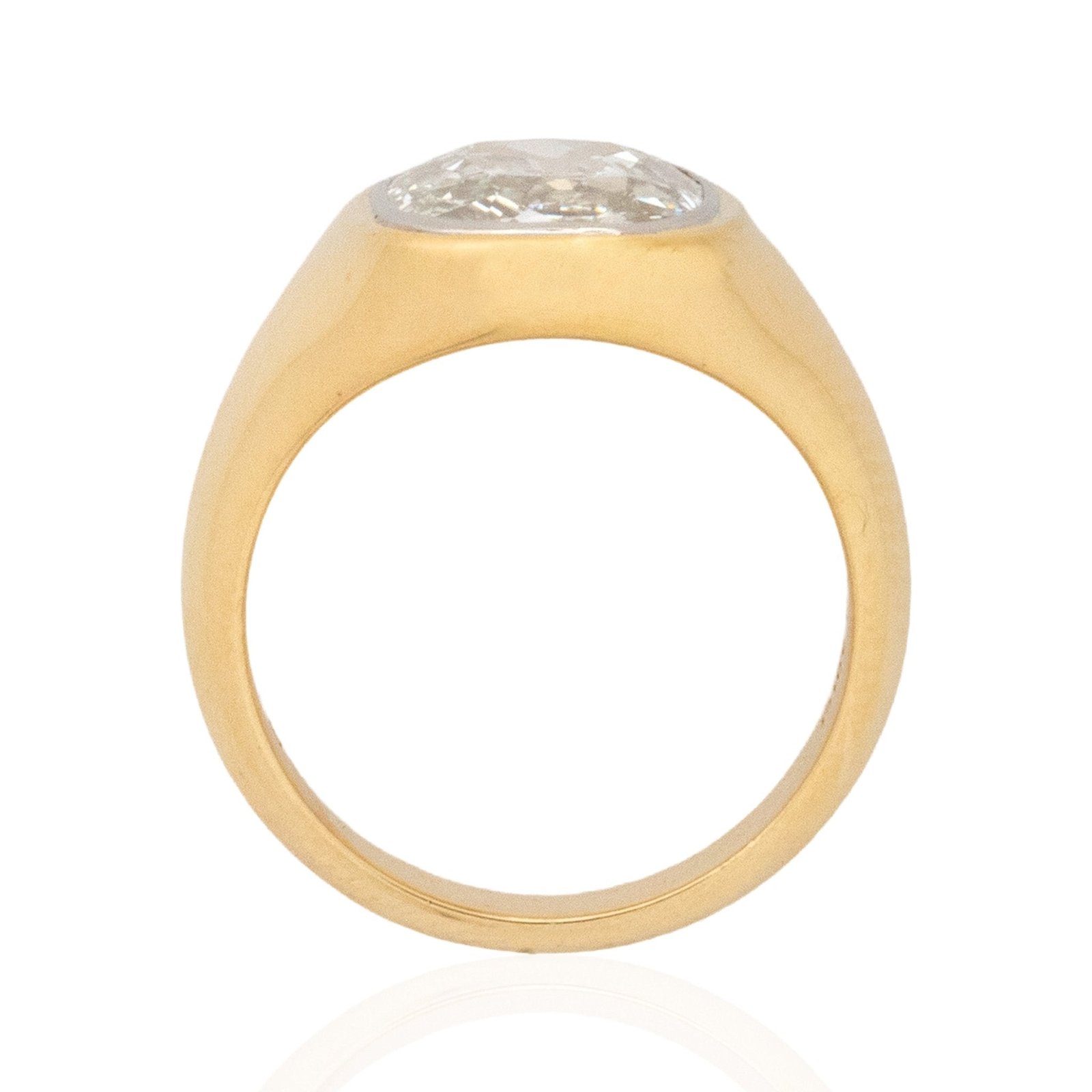 3.01ct Elongated Old Mine Cut Diamond Bezel Solitaire, GIA - Image 5