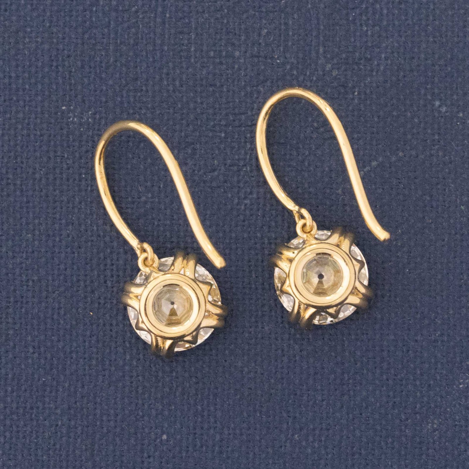 3.45ctw Old European Cut Diamond Drop Earrings - Image 4