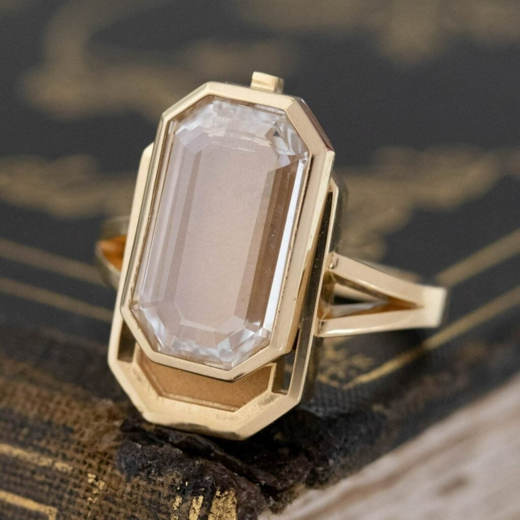 3.07ct Portrait Cut Diamond Locket Ring, GIA