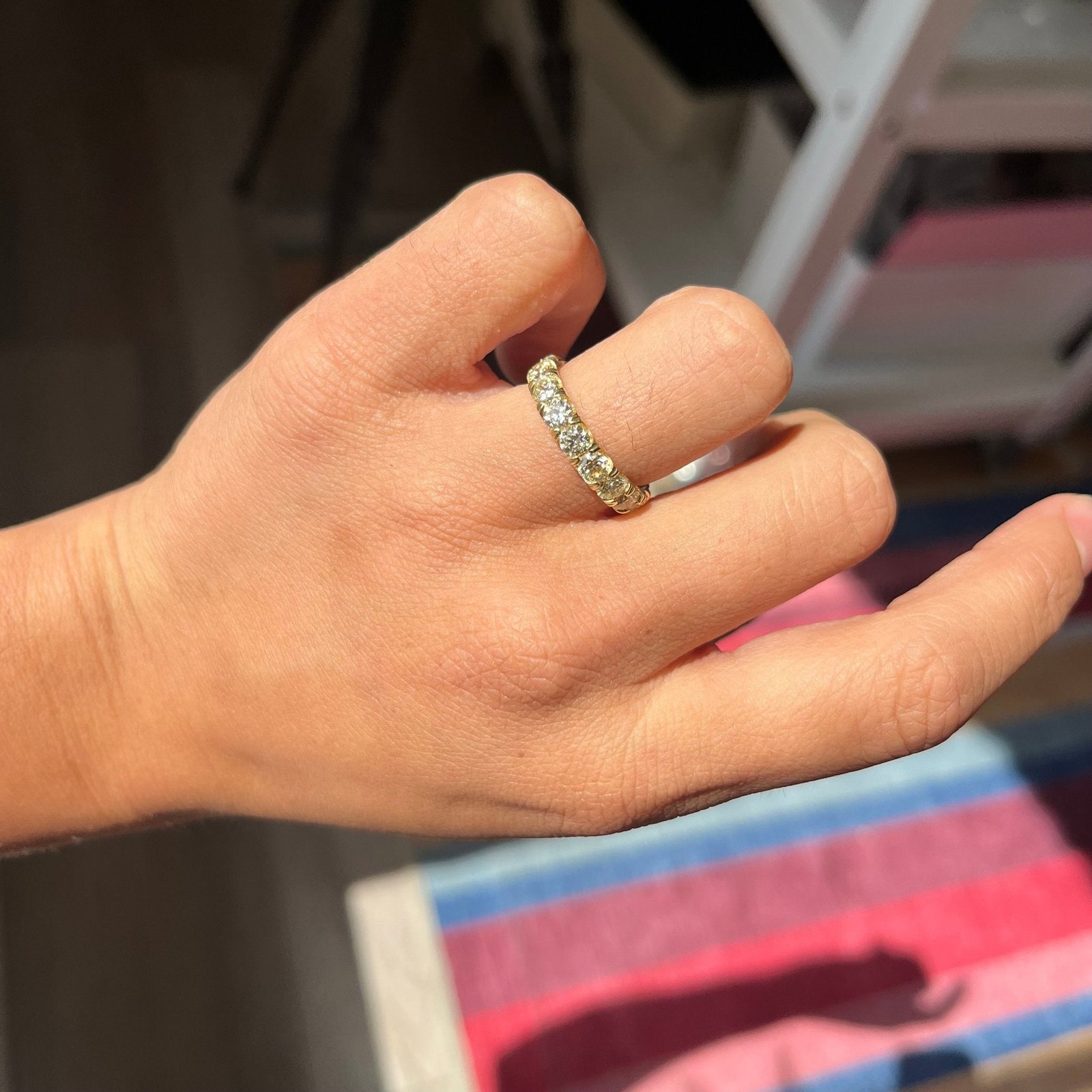 3.17ctw Old European Cut Diamond Eternity Band - Image 2