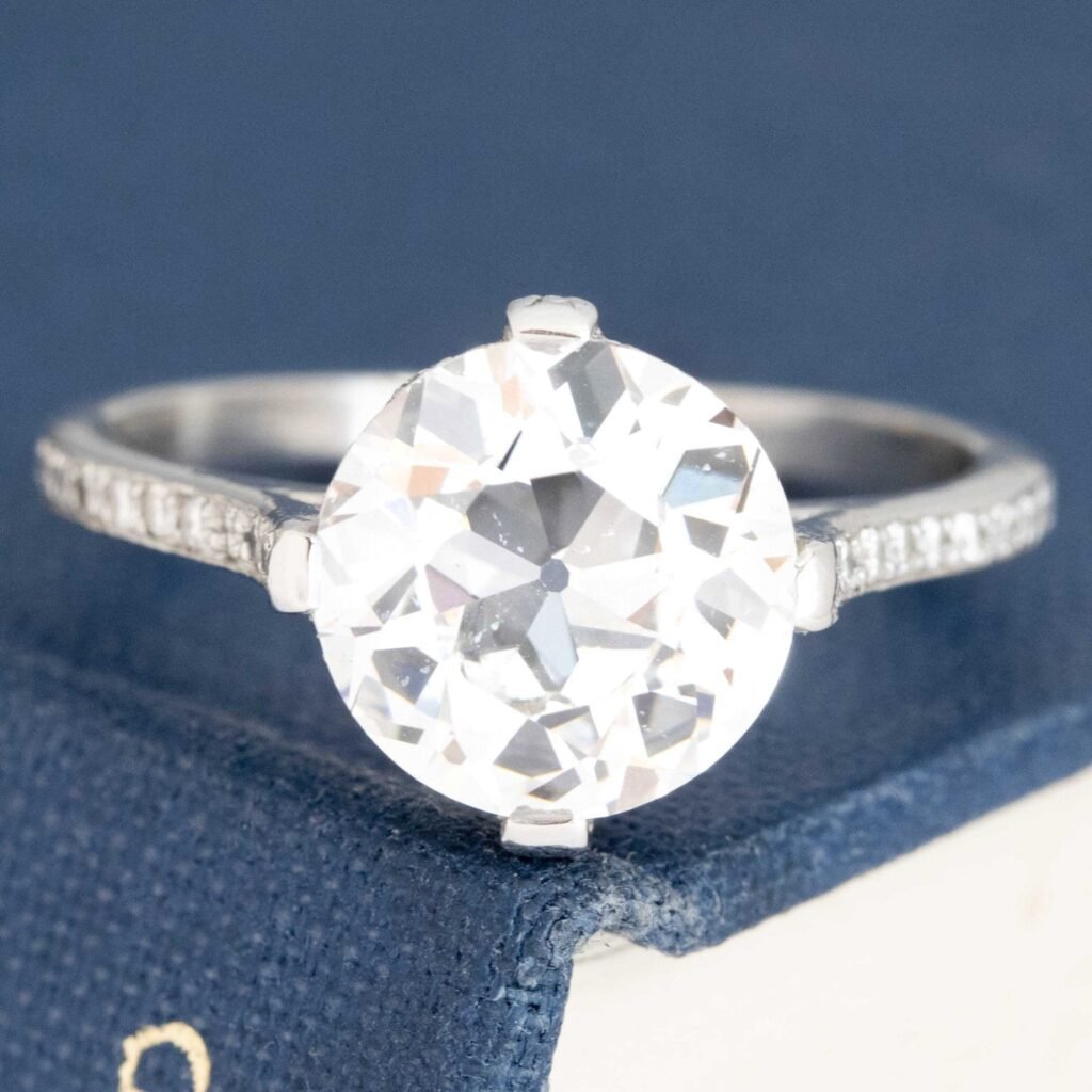 3.19ct Old European Cut Diamond Ring, GIA