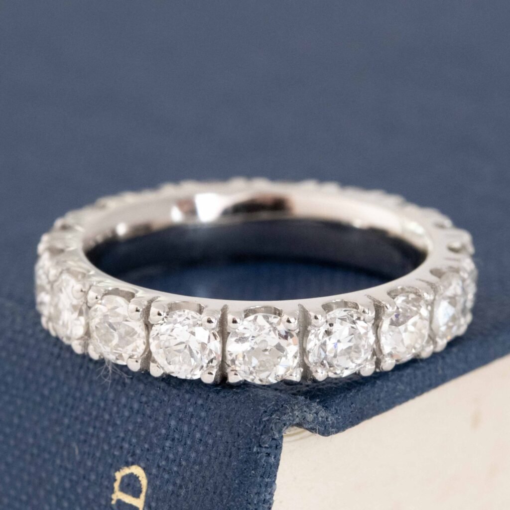 3.32ctw Old European Cut Diamond Eternity Band