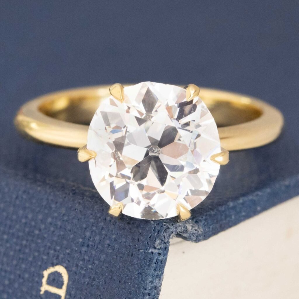 3.34ct Old European Cut Diamond Ring, GIA