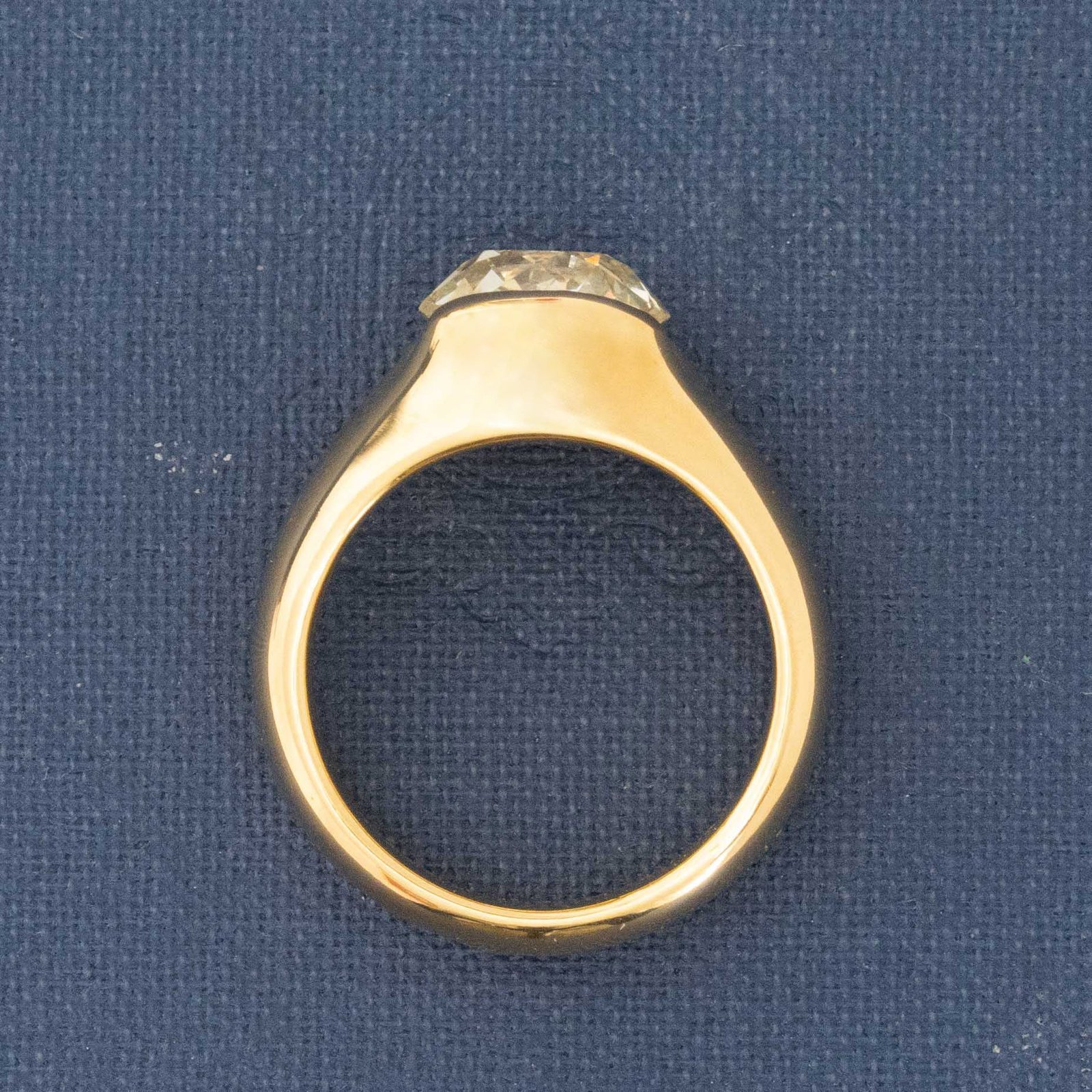 3.39ct Old Mine Cut Diamond Half-Bezel Solitaire - Image 5
