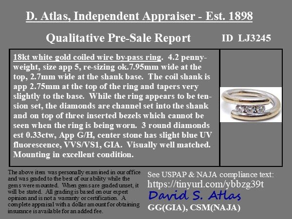 .33ctw Vintage Diamond Bypass Band - Image 4