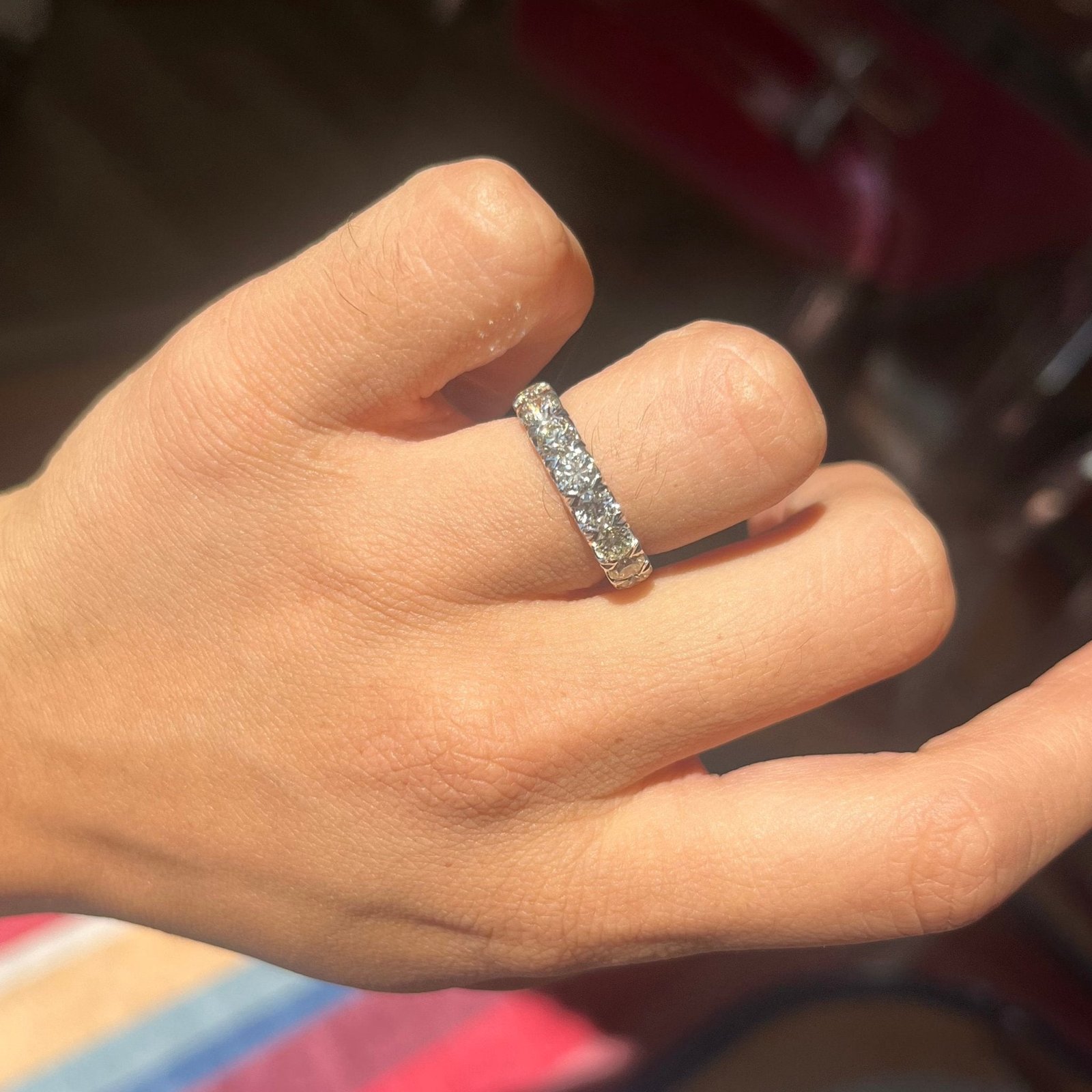 3.44ctw Old European Cut Diamond Eternity Band - Image 2