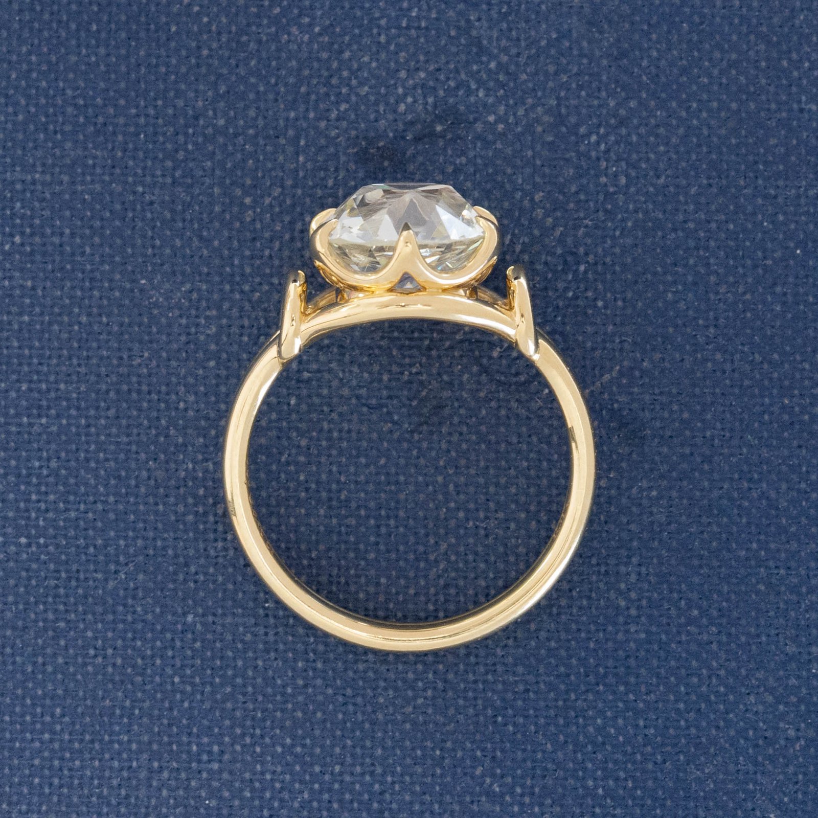 3.46ct Old Mine Cut Diamond Scroll Solitaire, GIA - Image 5