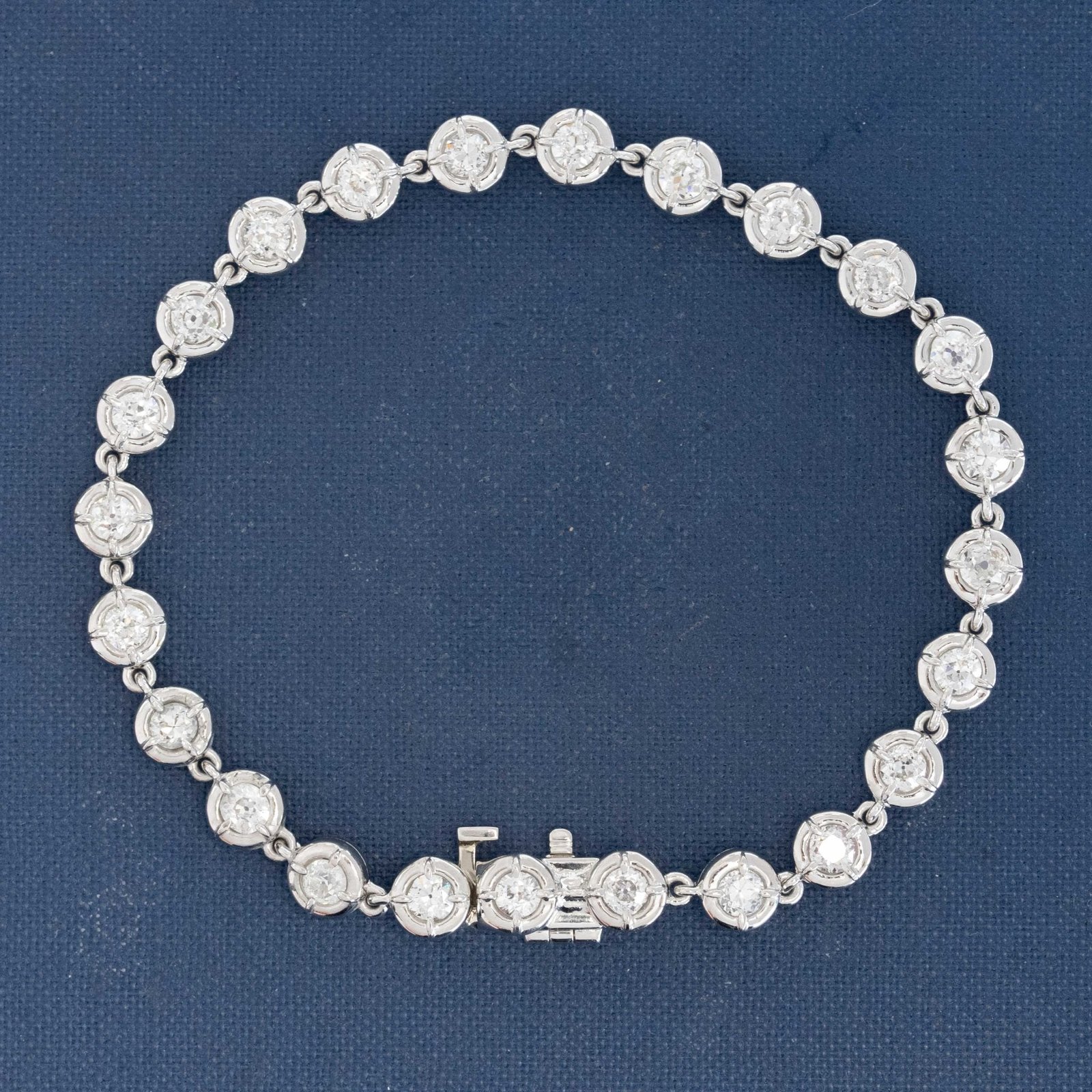 3.51ctw Old European Cut Diamond Collet Tennis Bracelet