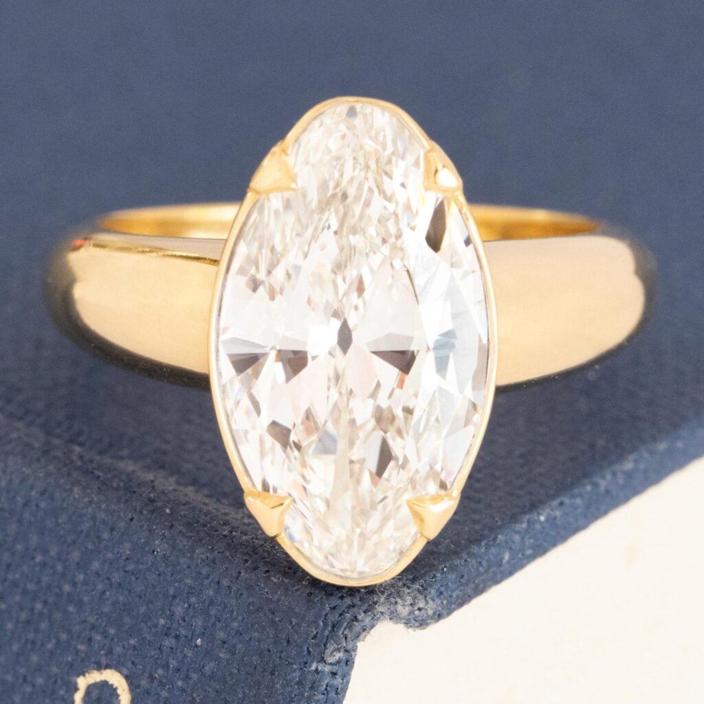 3.59ct Moval Cut Diamond Solitaire, GIA