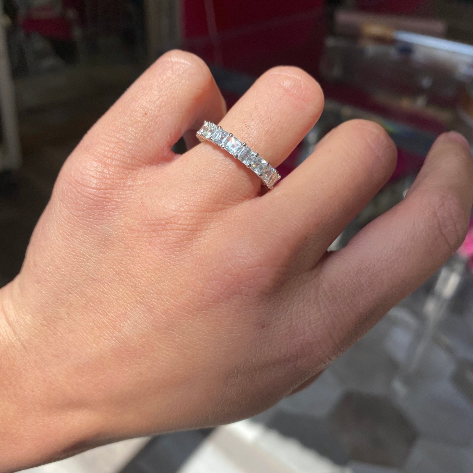 3.88ctw Asscher Cut Diamond Yin-Yang Eternity Band - Image 3