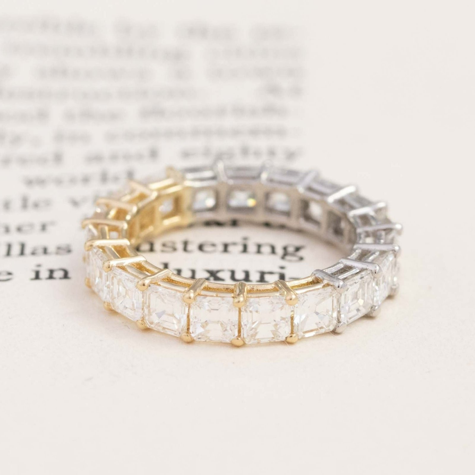 3.88ctw Asscher Cut Diamond Yin-Yang Eternity Band