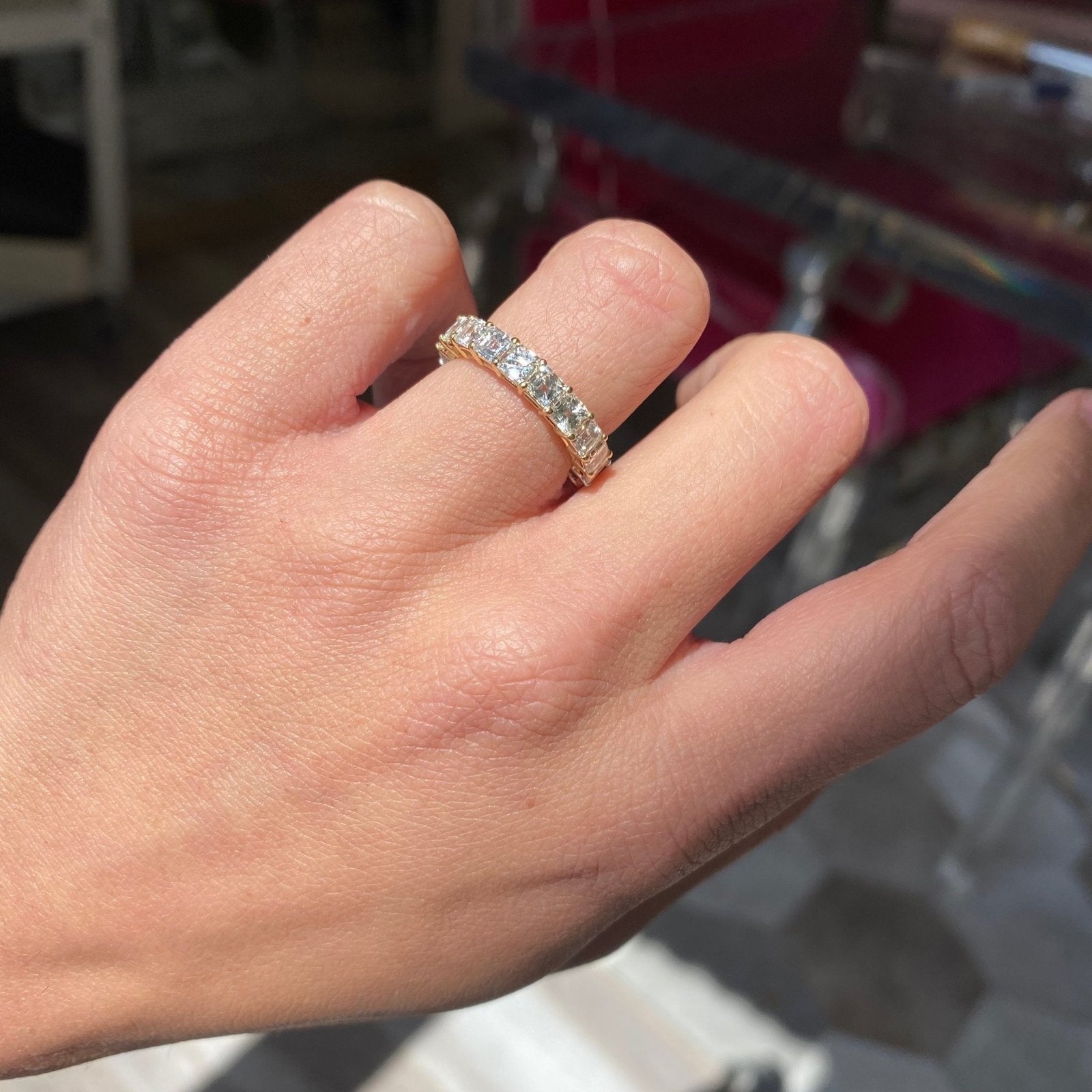 3.88ctw Asscher Cut Diamond Yin-Yang Eternity Band - Image 7