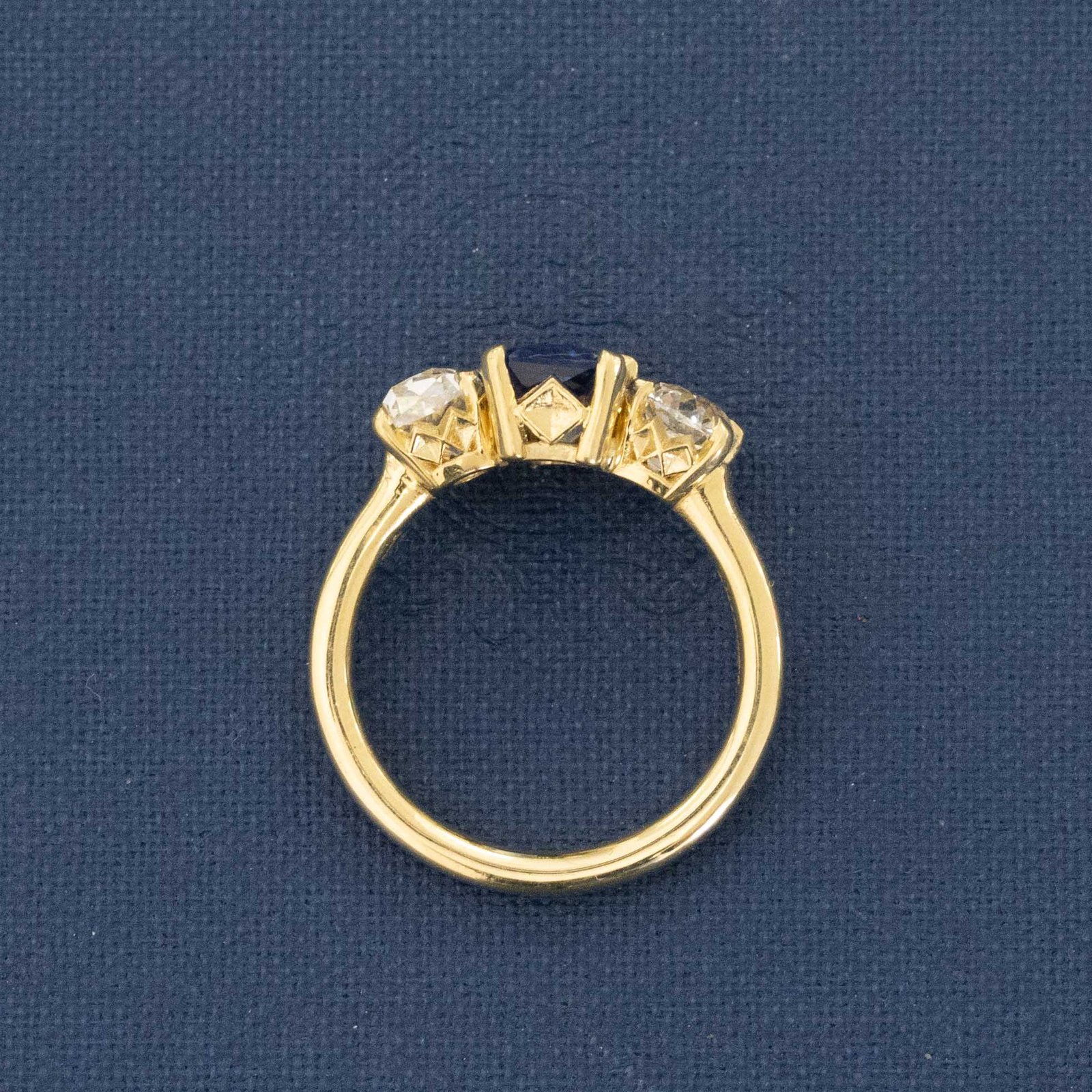 3.88ctw Sapphire & Diamond Trilogy Ring, GIA - Image 5