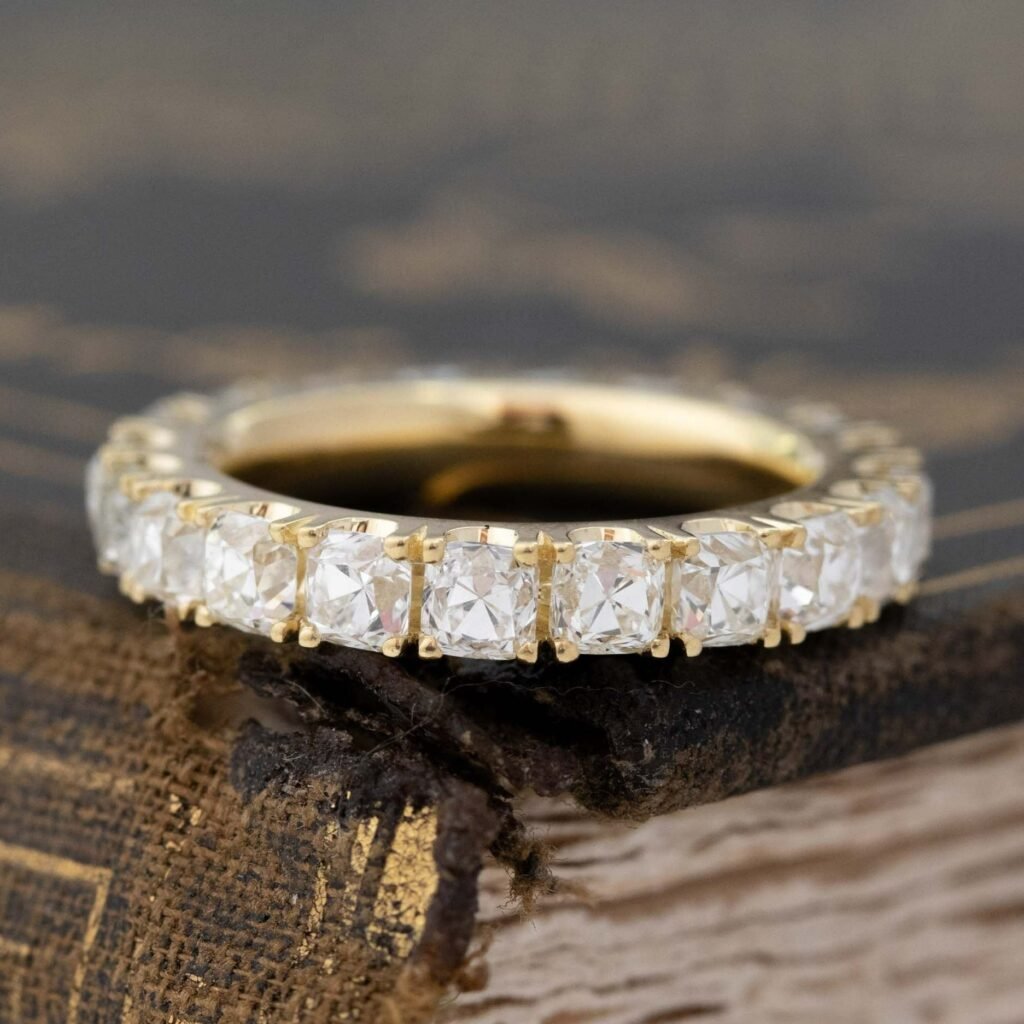 3.94ctw Old Mine Cut Diamond Eternity Band