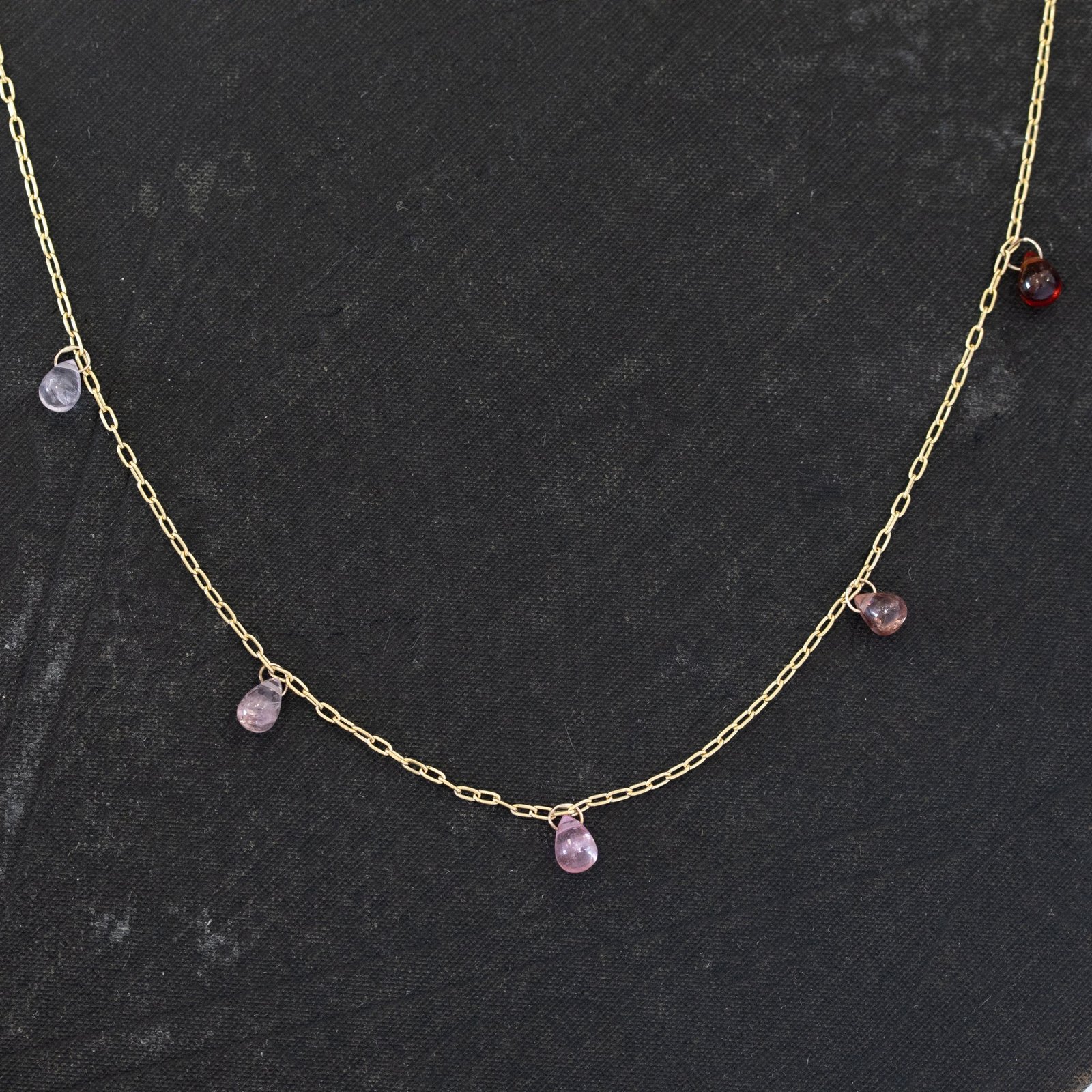 4.01ctw Pink Spinel Ombre Station Necklace - Image 5