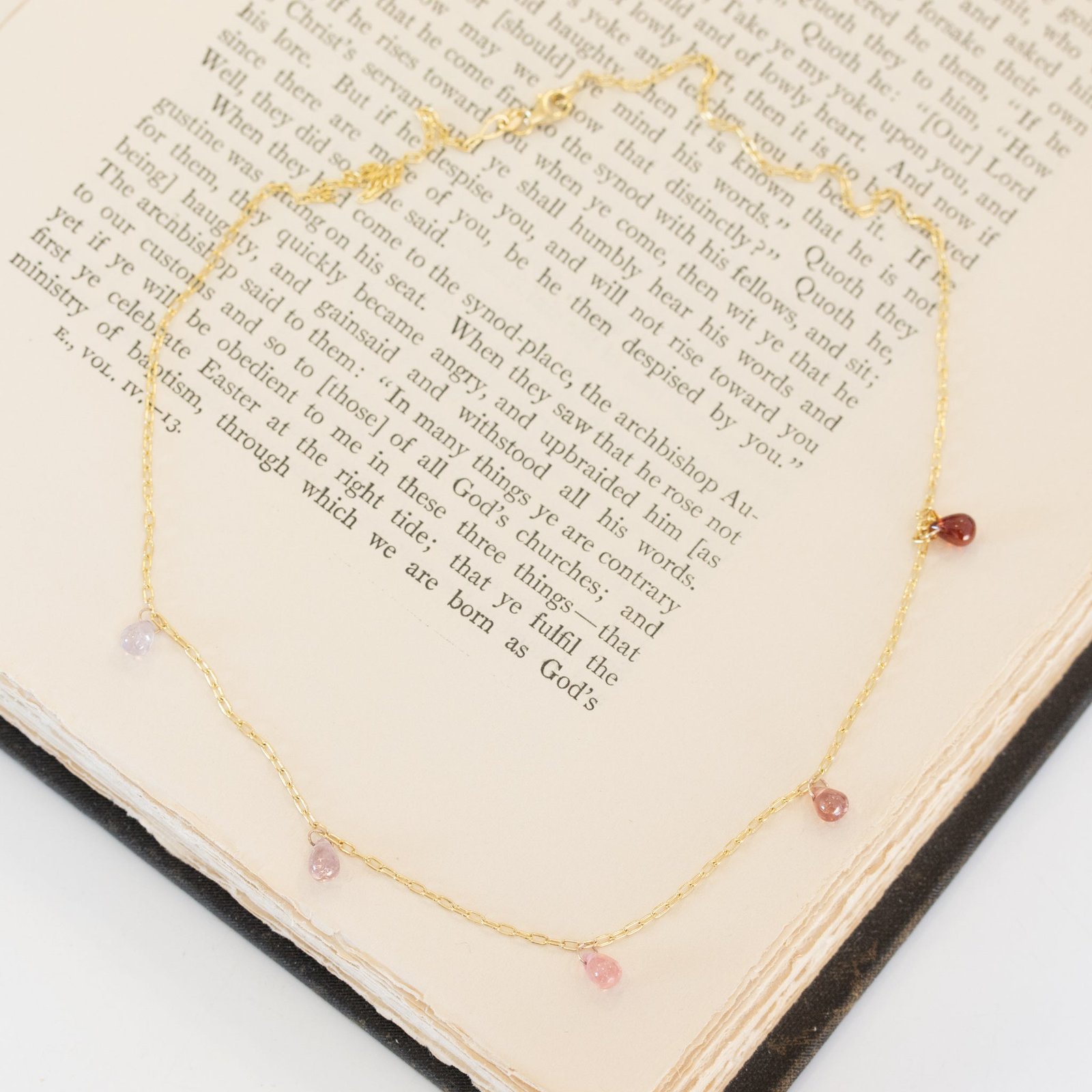 4.01ctw Pink Spinel Ombre Station Necklace - Image 3