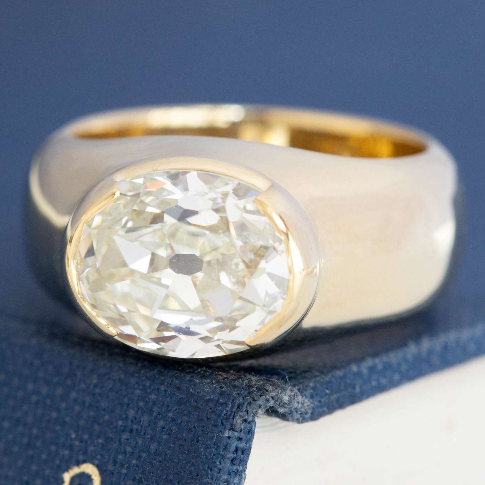 4.02ct Oval Cut Diamond Half-Bezel Solitaire, GIA - Image 4