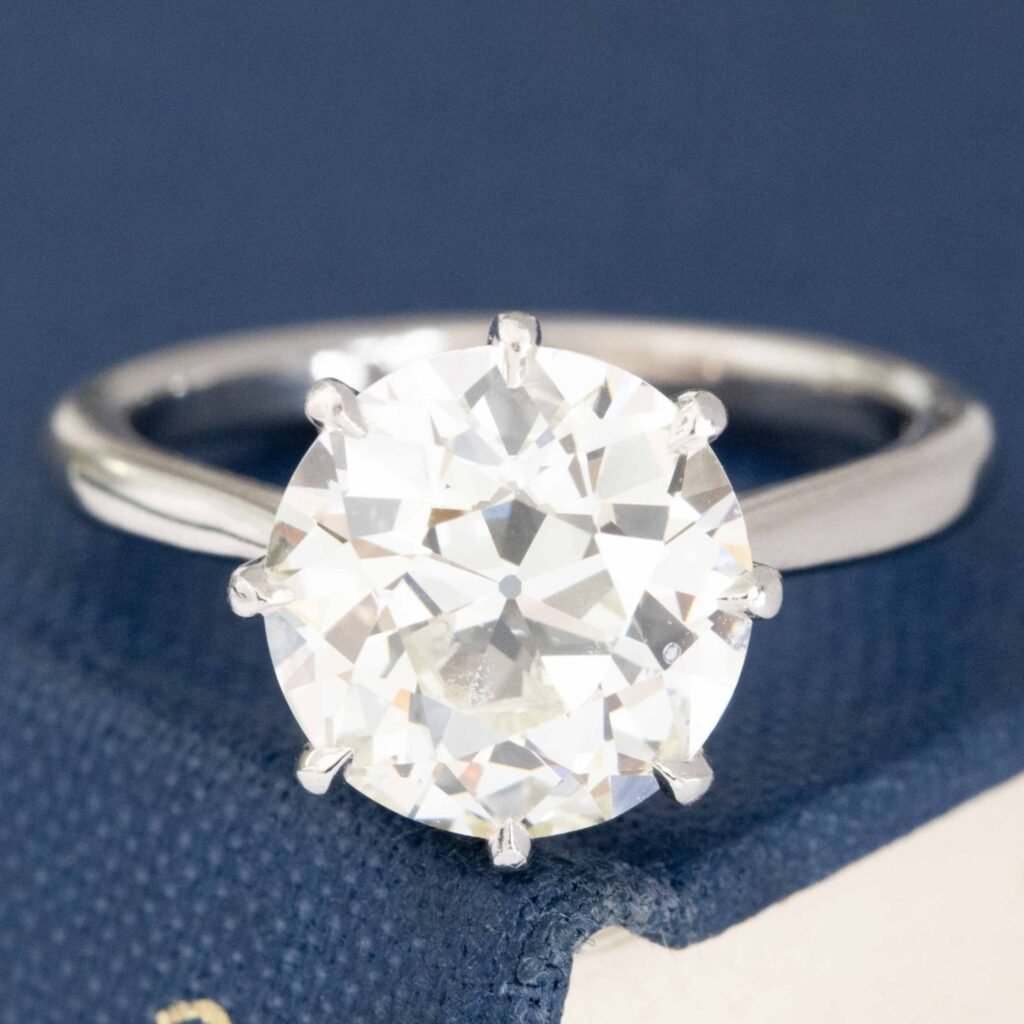 4.03ct Old European Cut Diamond Ring, GIA