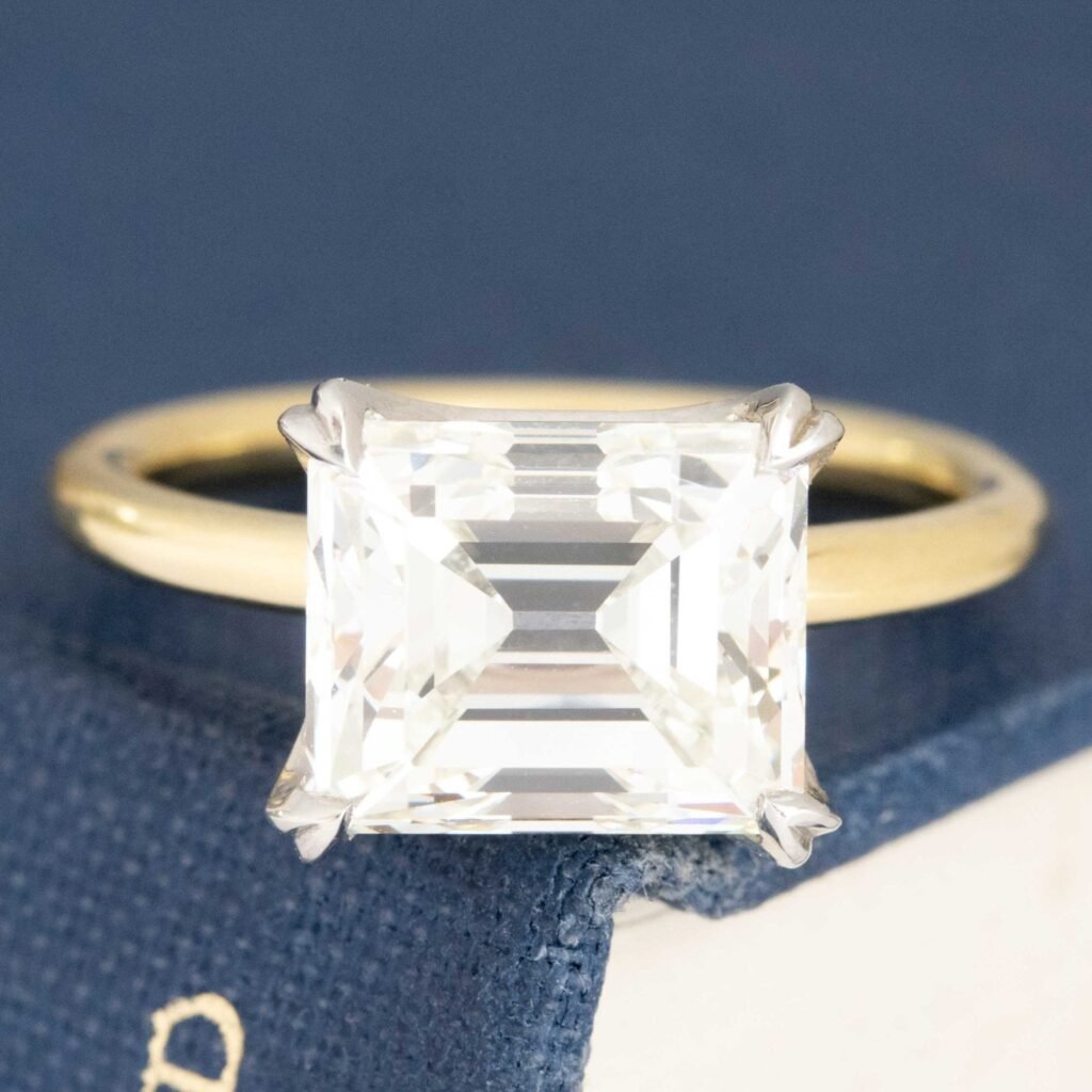 4.08ct Antique Emerald Cut Diamond Ring
