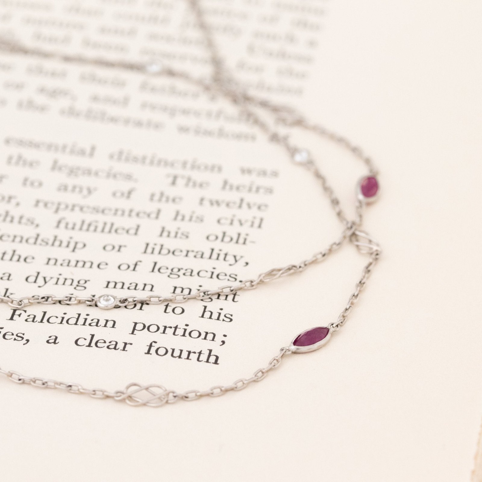 4.40ctw Ruby and Diamond Station Necklace, 56" - Image 2