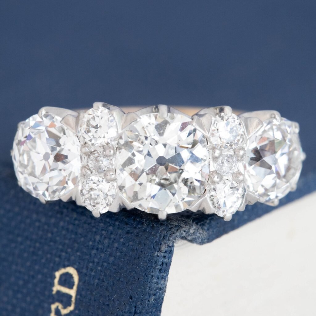 4.59ctw Edwardian Old European Cut Diamond 5-Stone Ring
