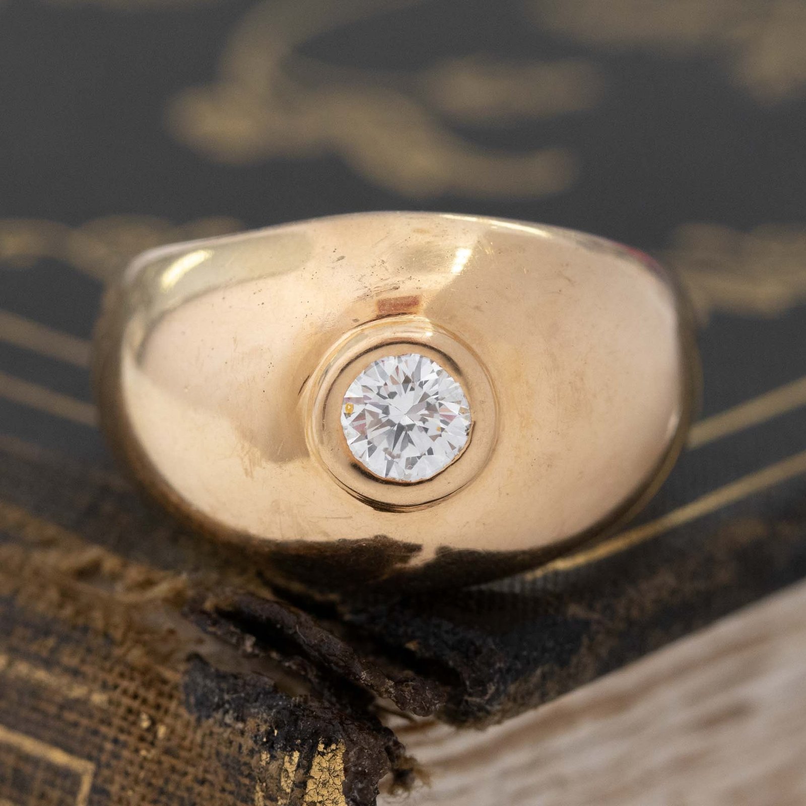 .45ct Round Brilliant Cut Diamond Dome Ring, French