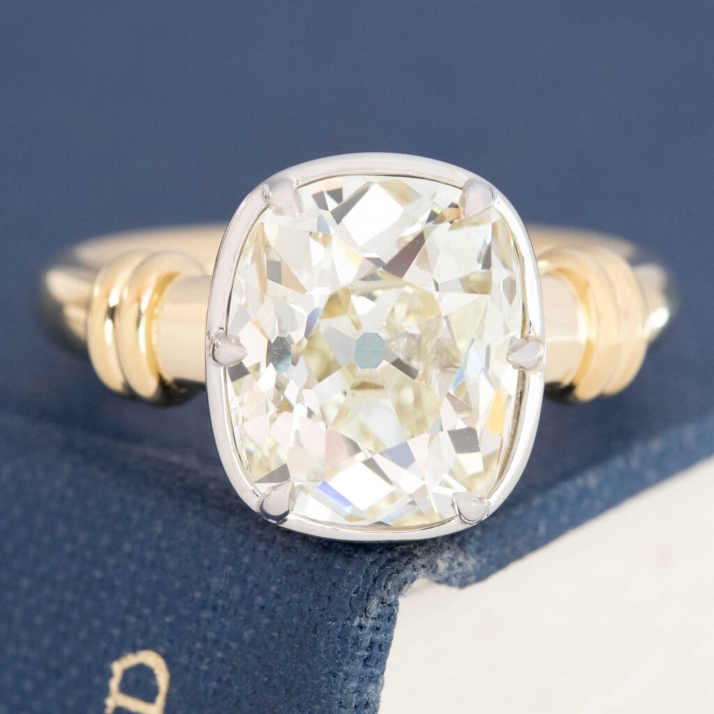 4.60ct Old Mine Cut Diamond Bezel Solitaire, GIA