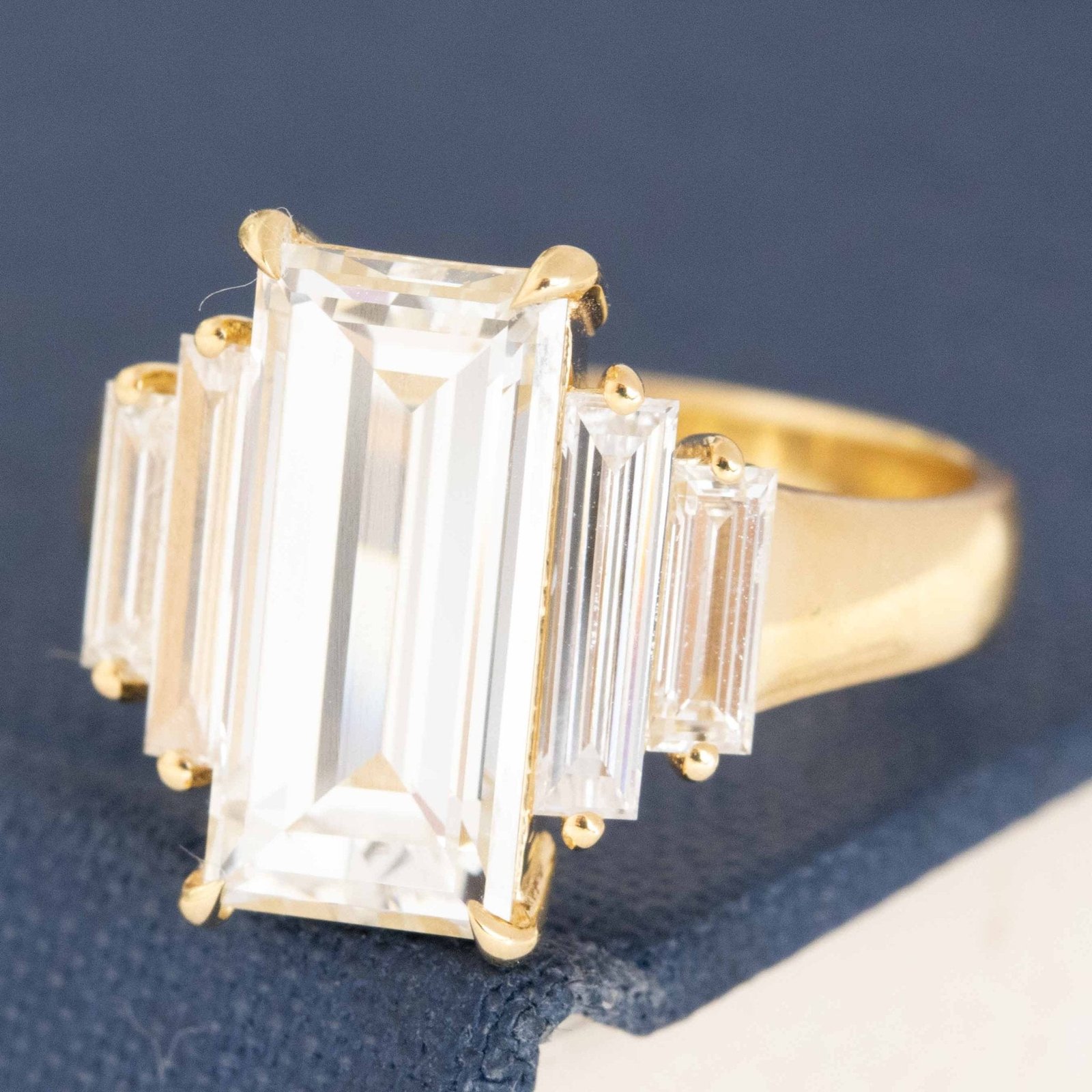 4.61ctw Antique Baguette Cut Diamond Ring, GIA - Image 4