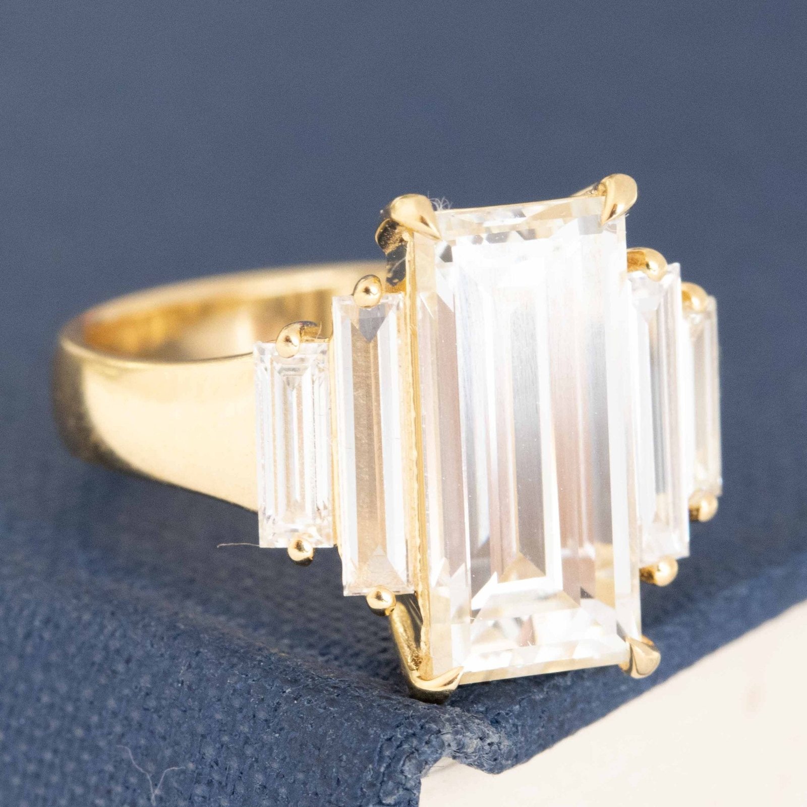 4.61ctw Antique Baguette Cut Diamond Ring, GIA - Image 3