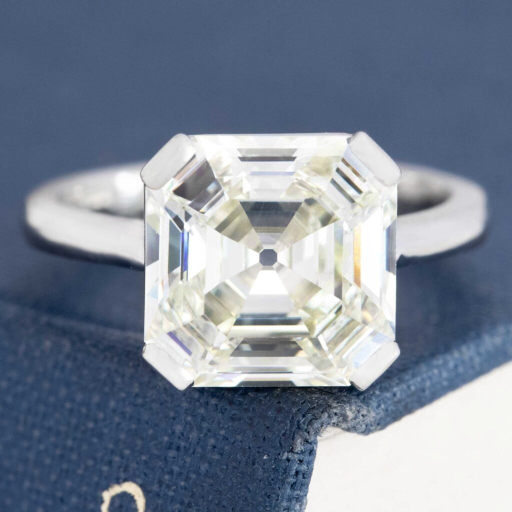 4.62ct Antique Asscher Cut Diamond Solitaire, GIA