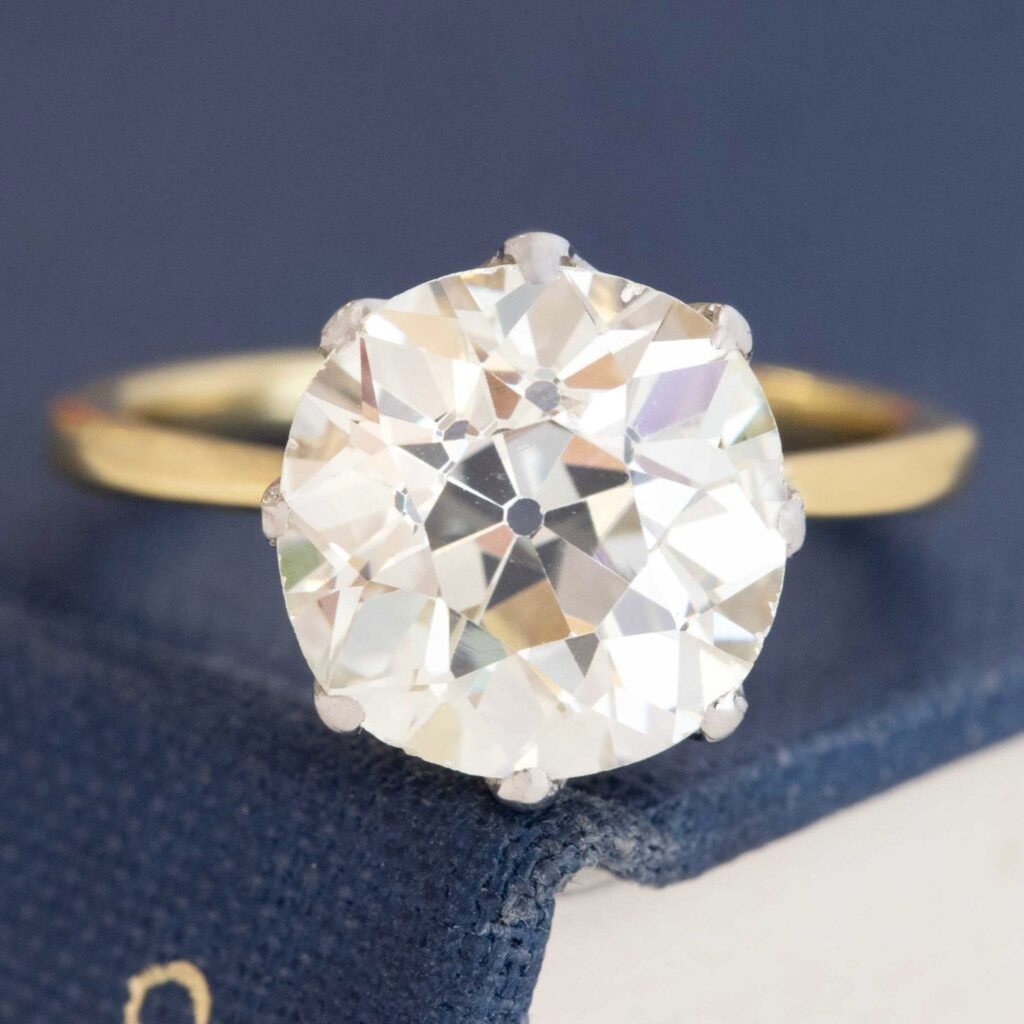4.74ct Old Mine Cut Diamond Ring, GIA
