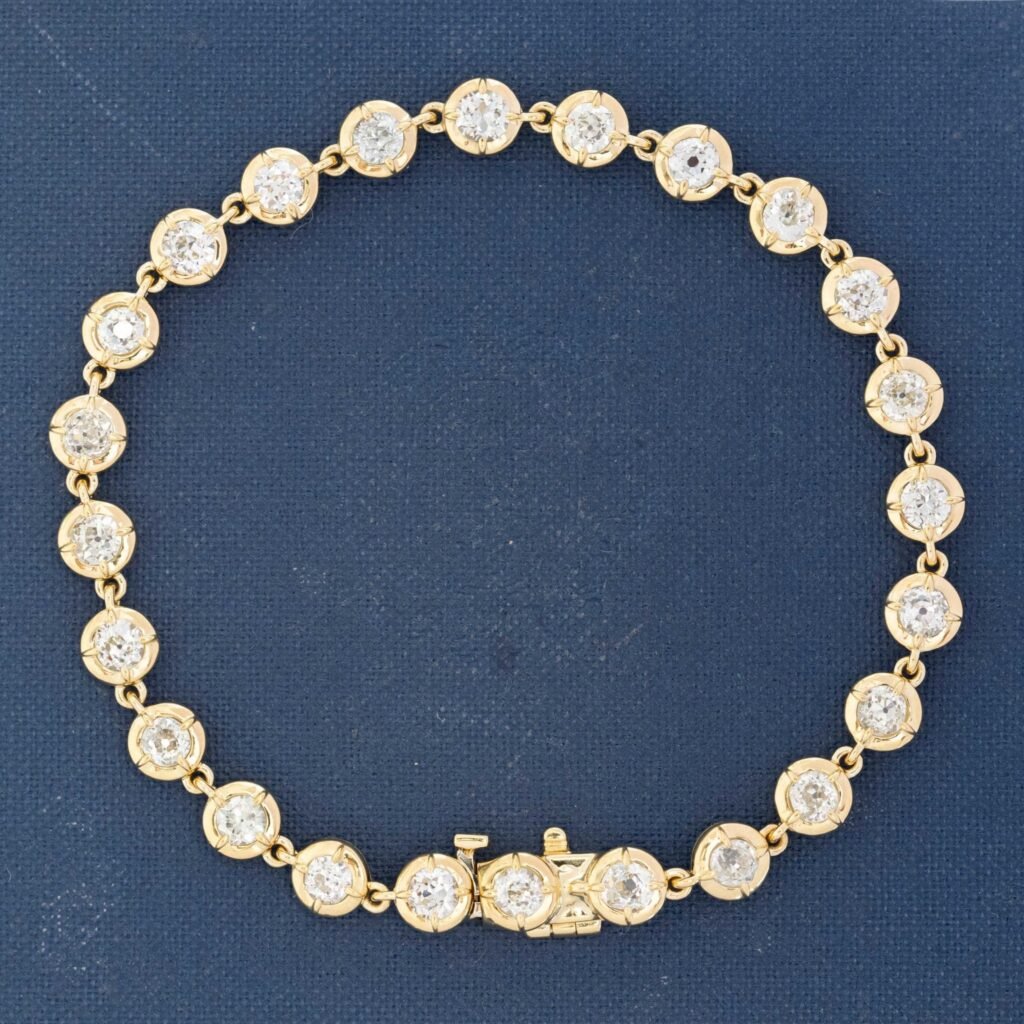 4.77ctw Old European Cut Diamond Tennis Bracelet
