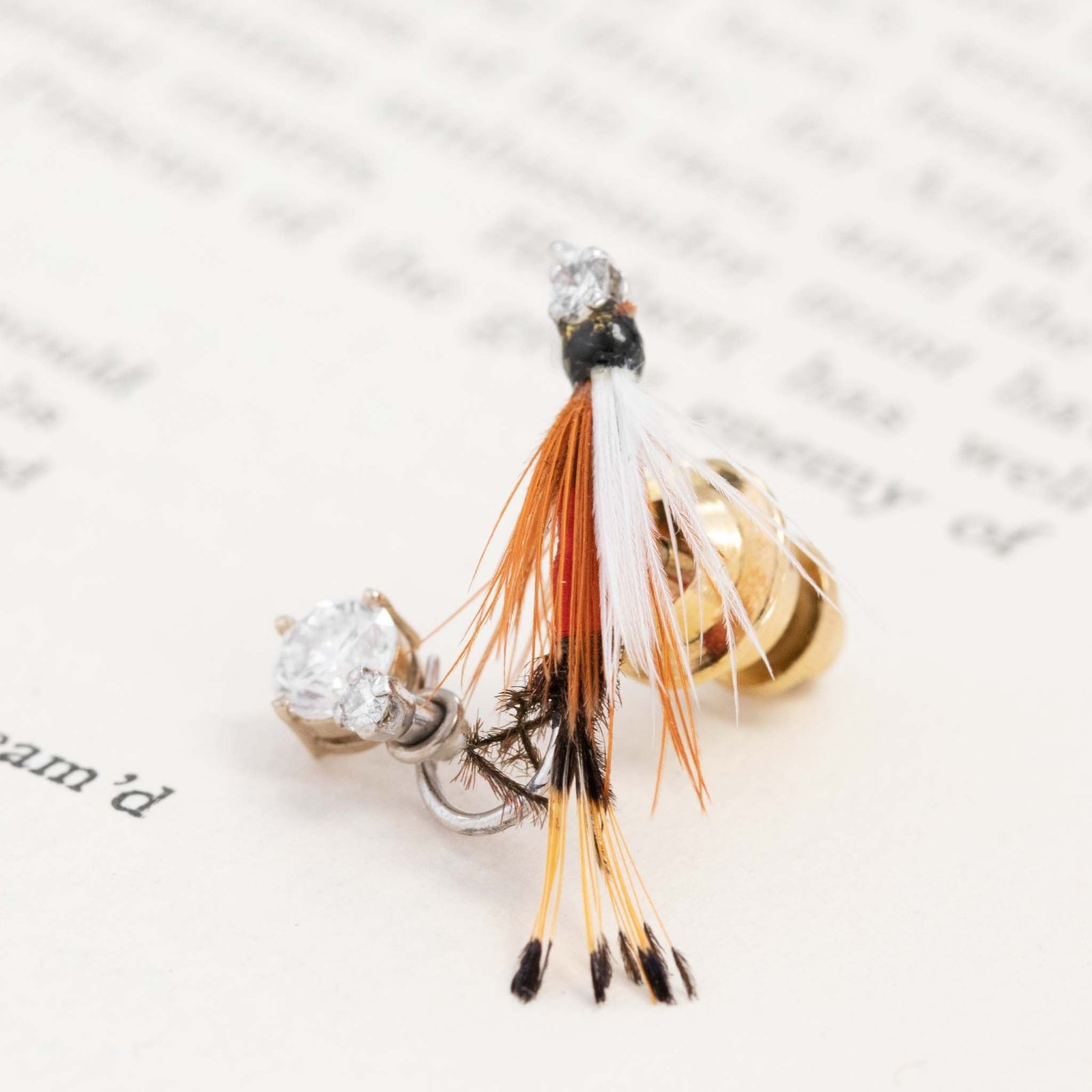 .47ctw Vintage Diamond Fishing Lure Pin - Image 3