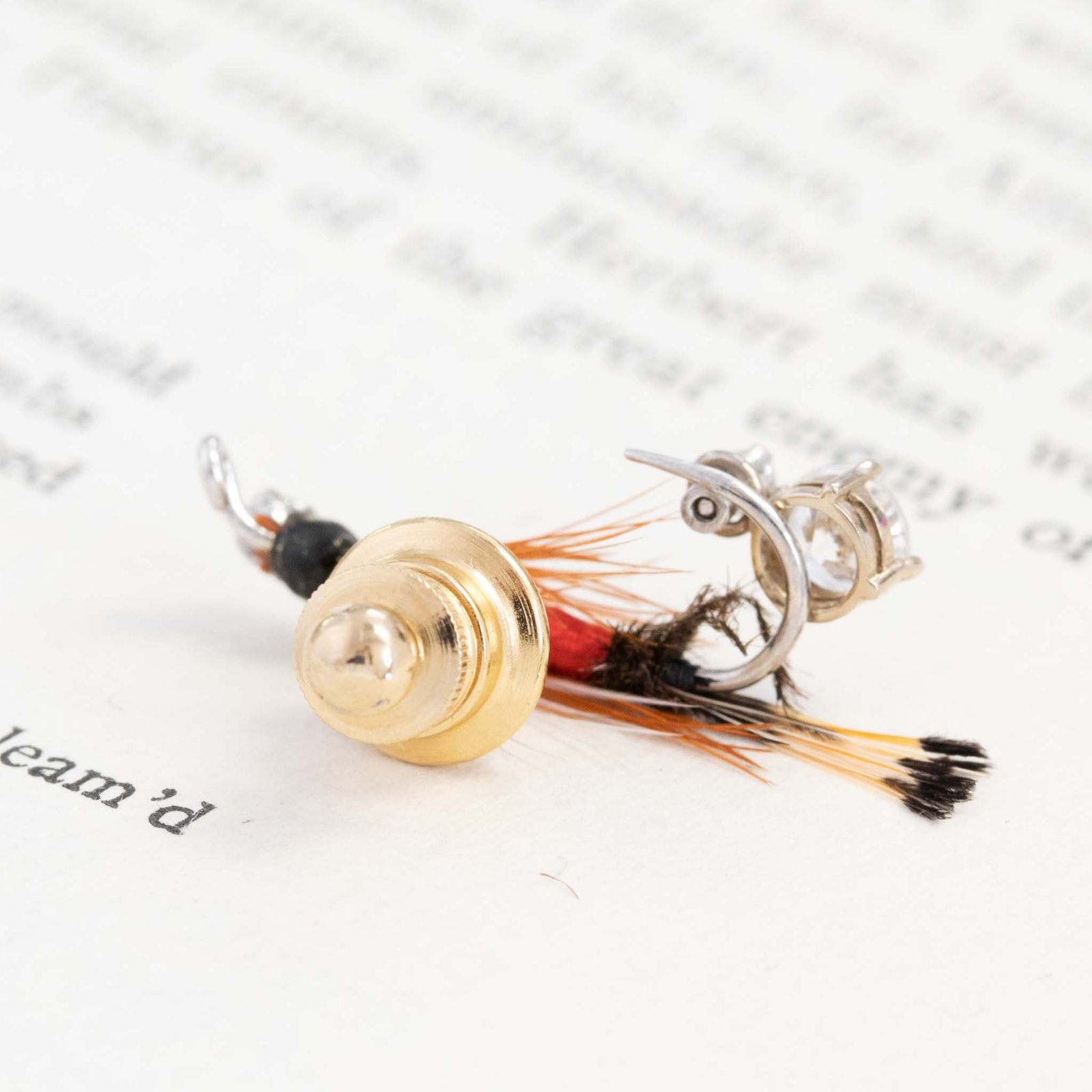 .47ctw Vintage Diamond Fishing Lure Pin - Image 5