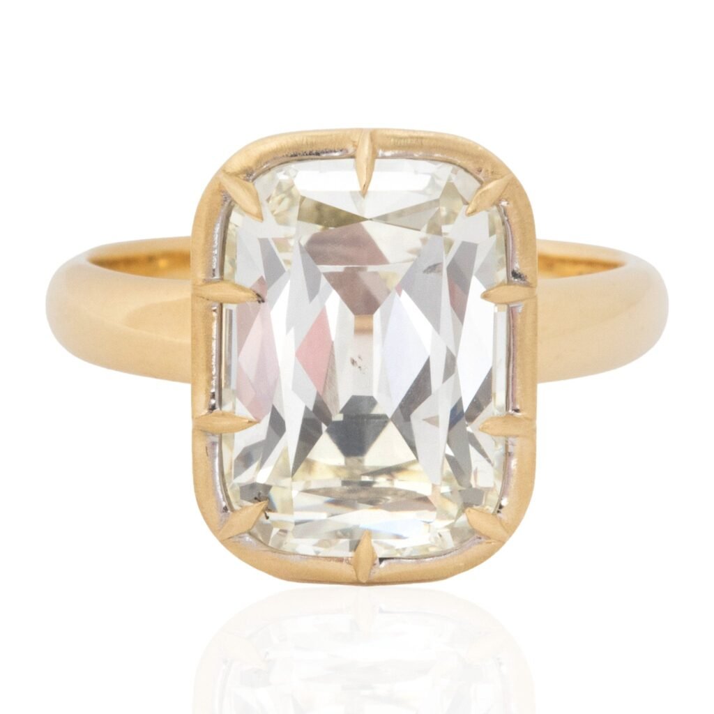 5.02ct Elongated Cushion Cut Diamond Collet Solitaire, GIA