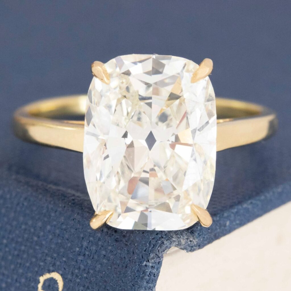 5.01ct Elongated Cushion Cut Diamond Solitaire Ring