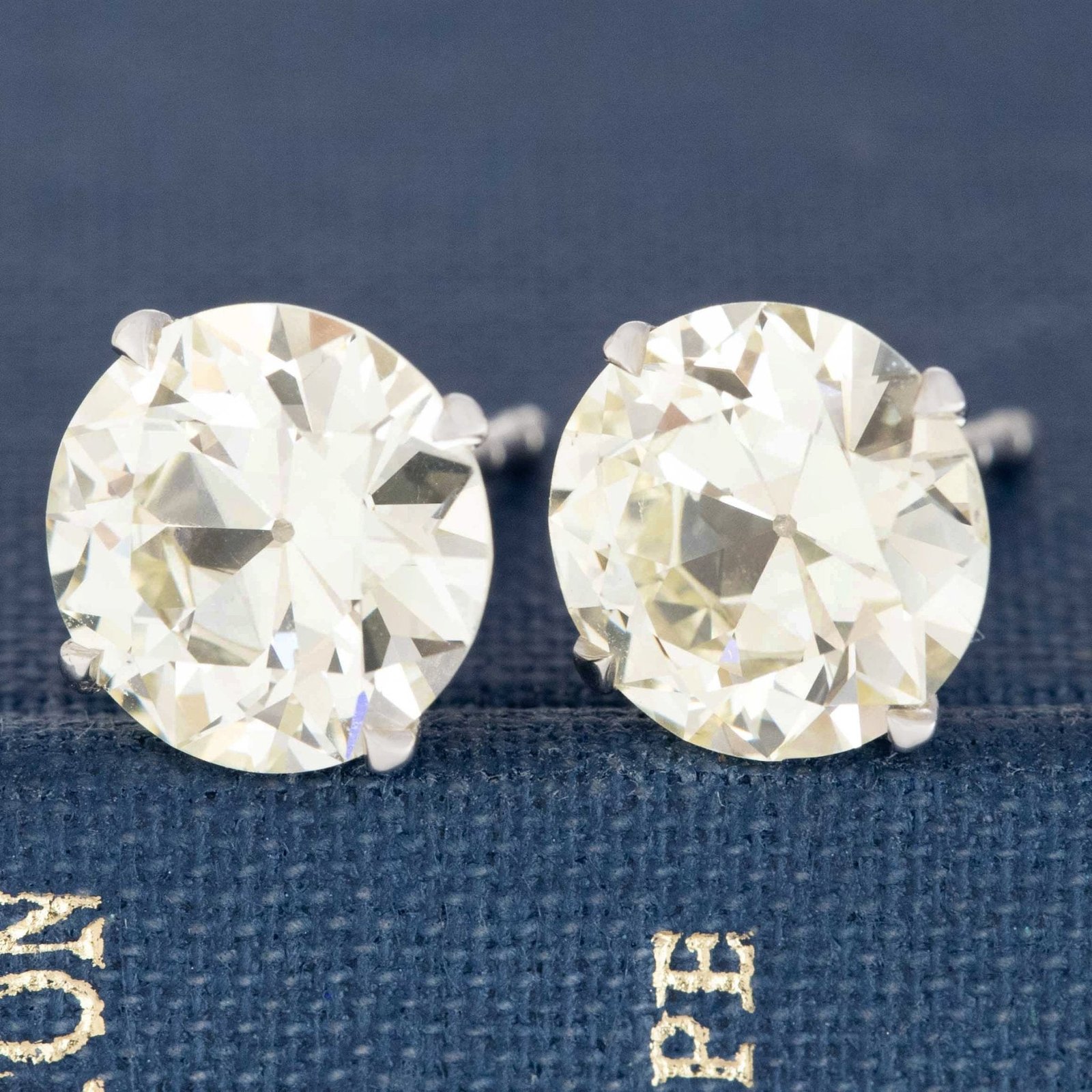 5.01ctw Old European Cut Diamond Stud Earrings, GIA - Image 2