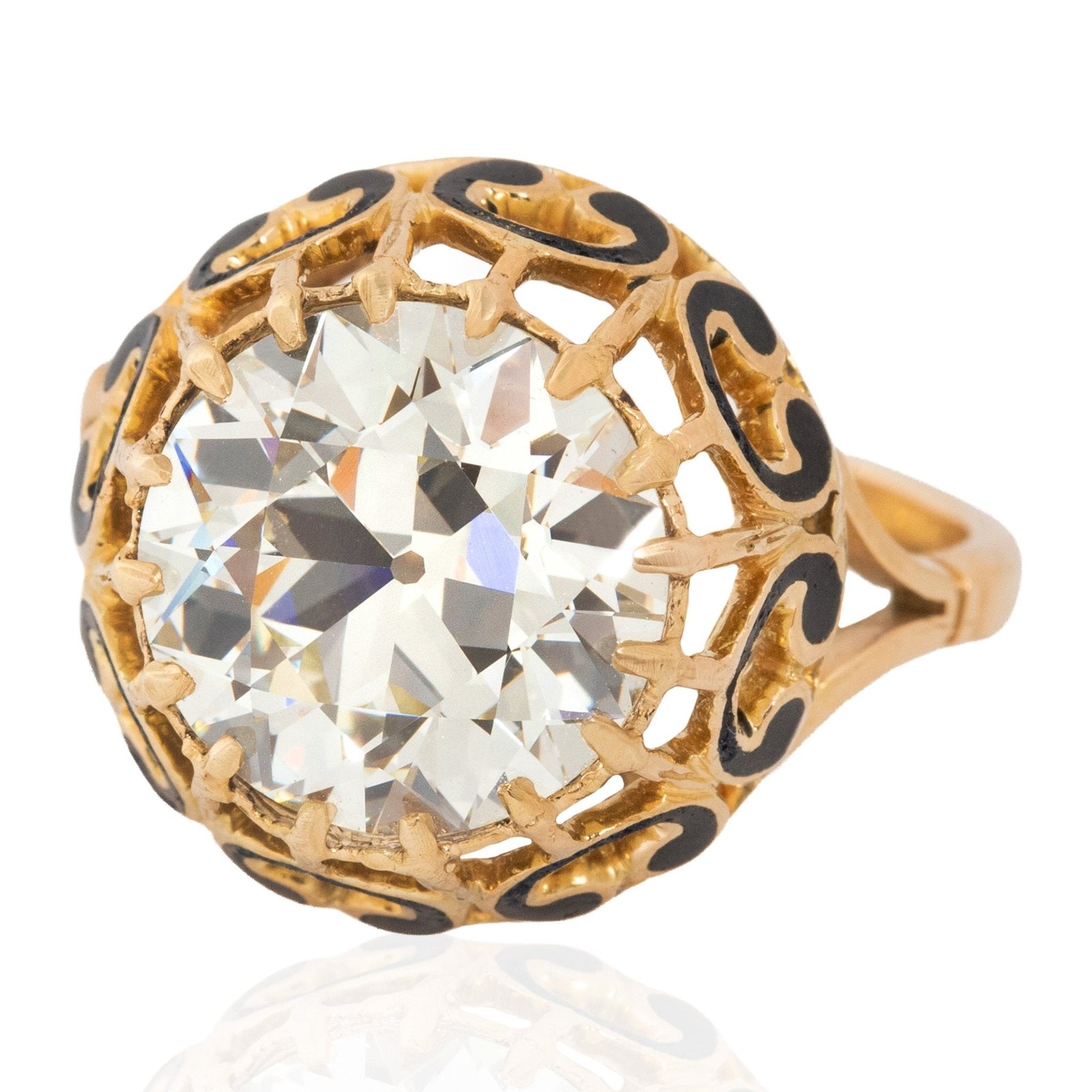 5.06ct Victorian-Era Old European Cut Diamond Ring, GIA - Image 4