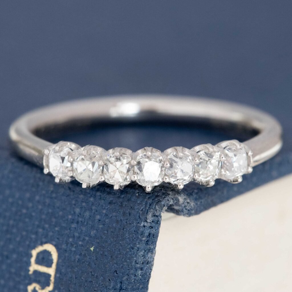 .51ctw Petite Old Mine Cut Diamond 7-Stone Band