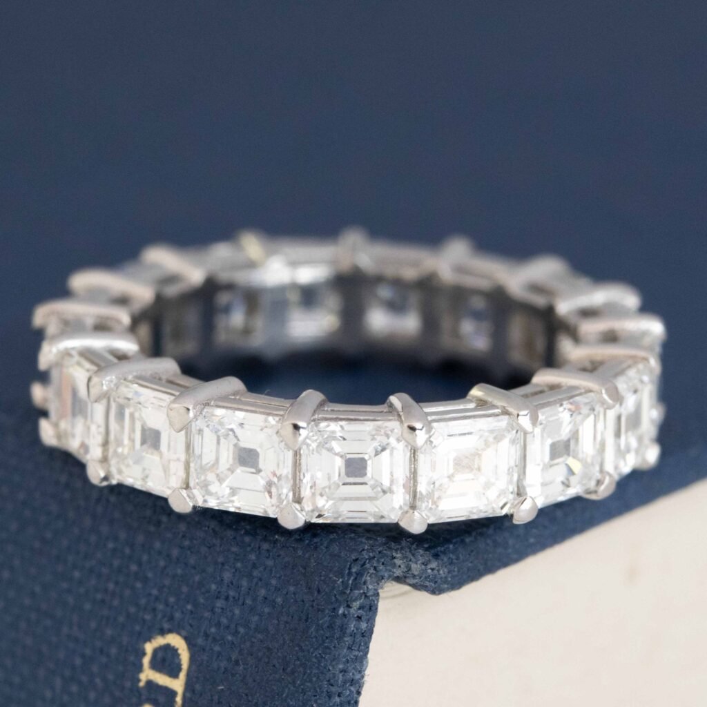5.21ctw Asscher Cut Diamond Eternity Band