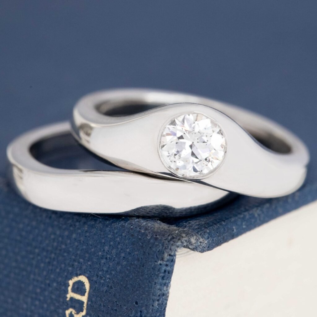 .52ct Old European Cut Diamond Wedding Set, GIA
