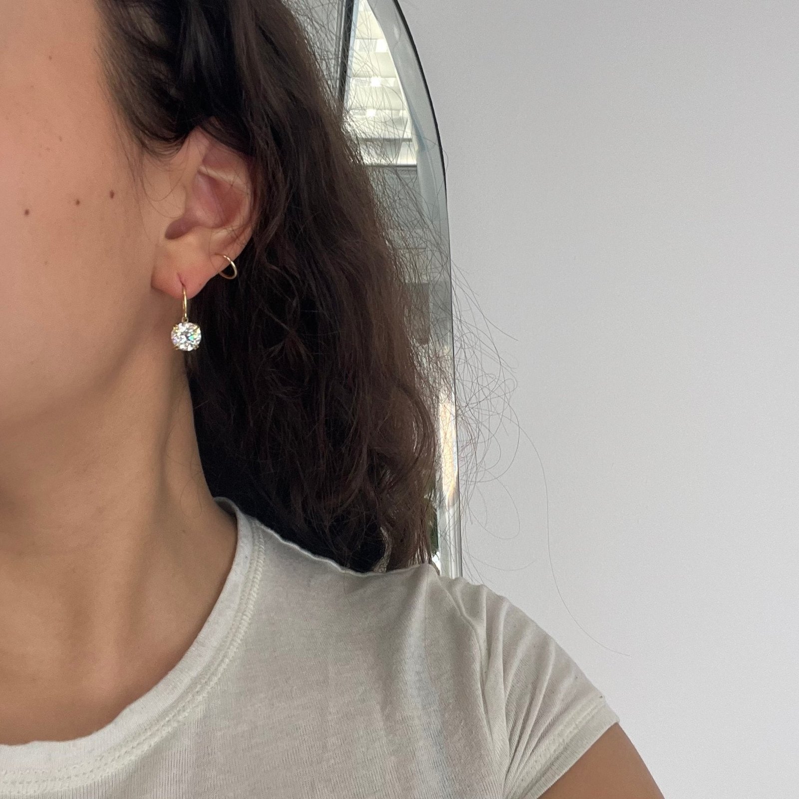 5.46ctw Old European Cut Diamond Drop Earrings - Image 2