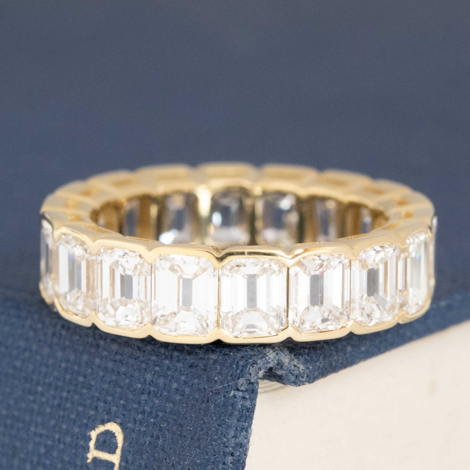 5.50ctw Emerald Cut Diamond Half-Bezel Eternity Band - Image 3