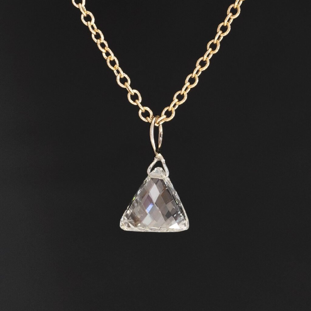 .55ct Triangle Rose Cut Diamond Pendant