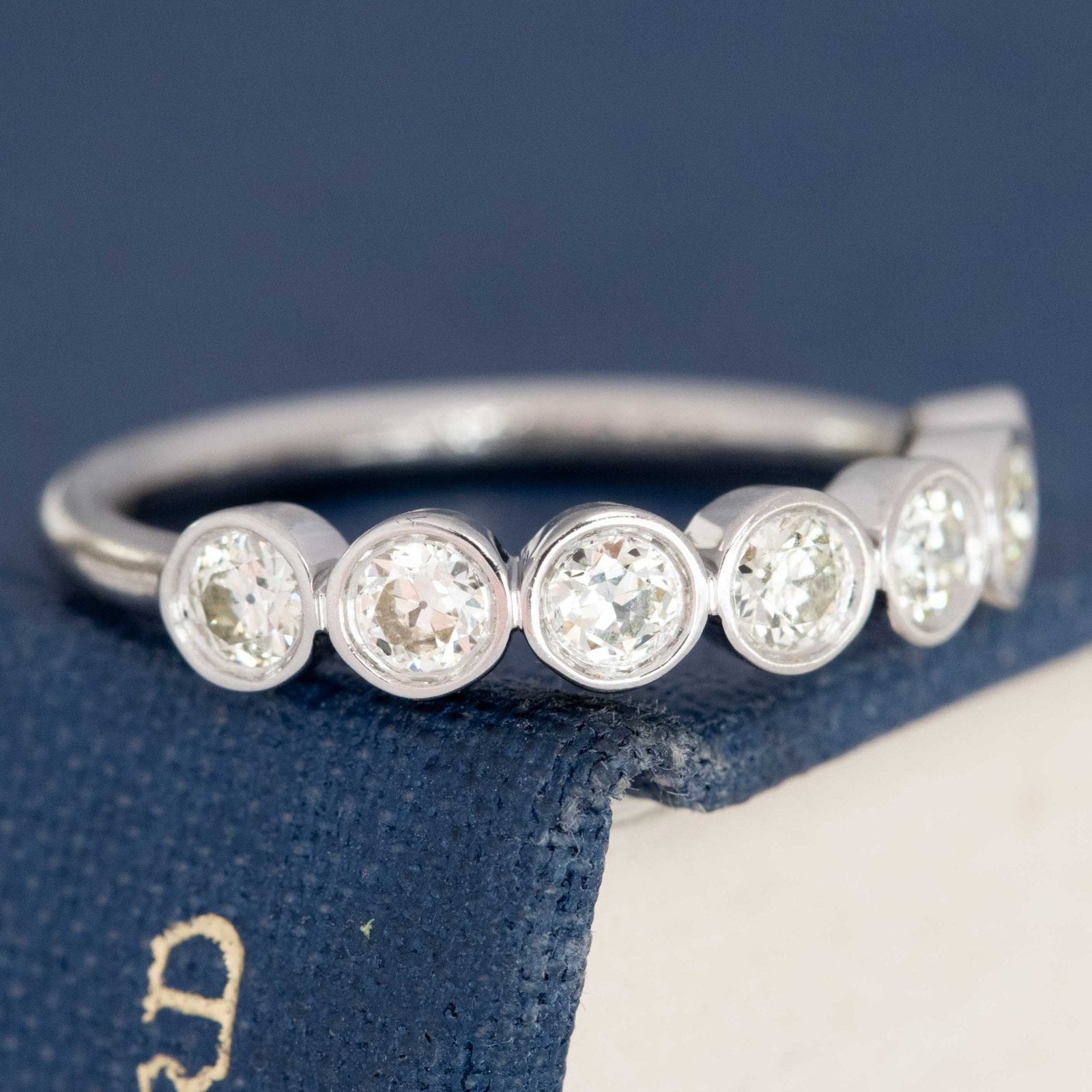 .56ctw Petite Old European Cut Diamond Bezel 7-Stone Band - Image 3