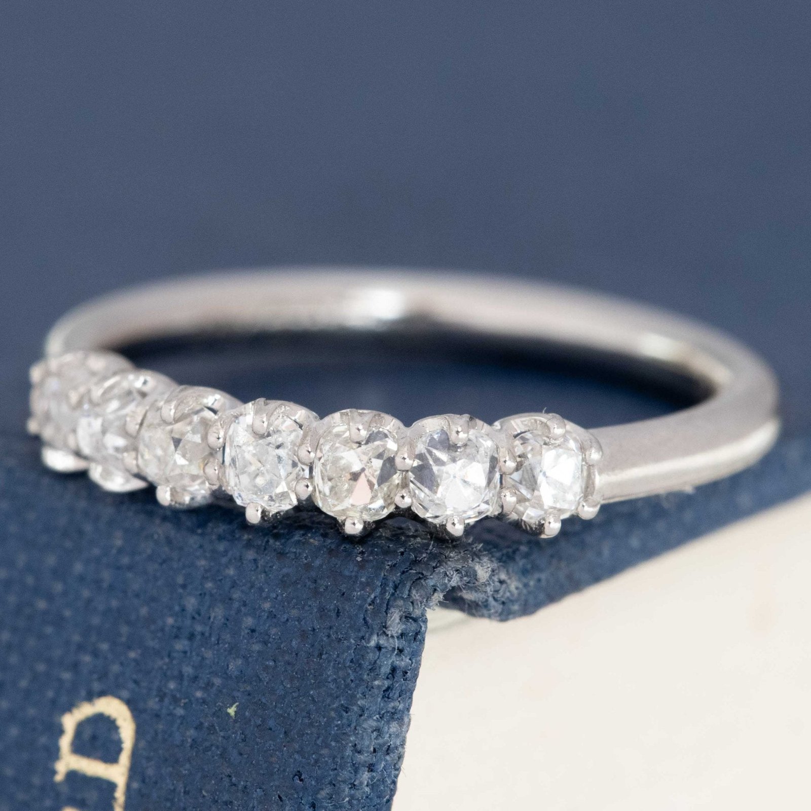 .57ctw Petite Old Mine Cut Diamond 7-Stone Band, Platinum - Image 4