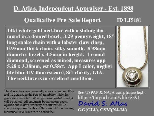 .58ct Vintage Round Brilliant Cut Diamond Bezel Pendant - Image 4