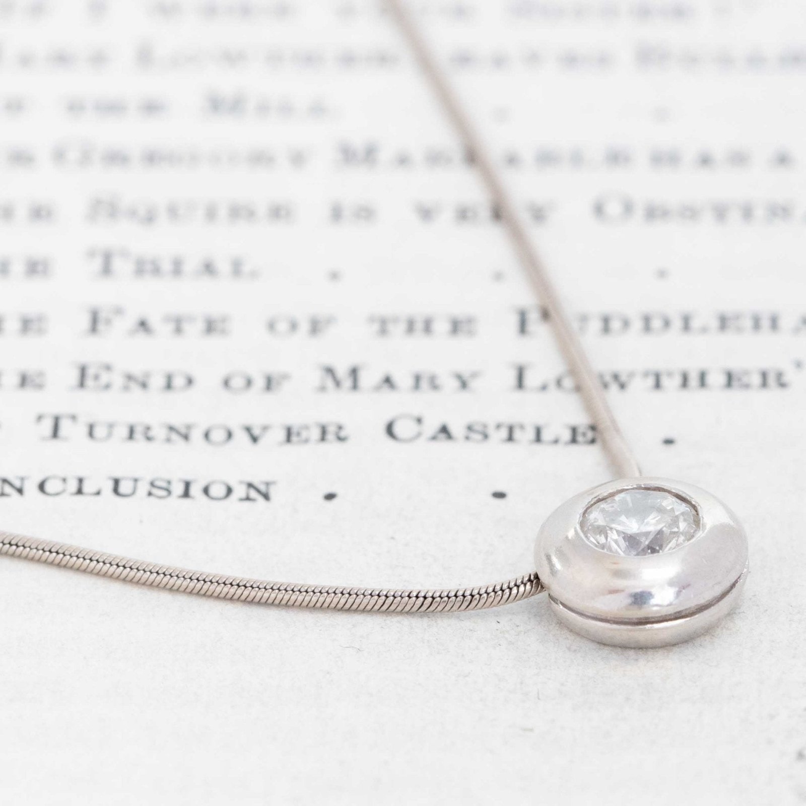 .58ct Vintage Round Brilliant Cut Diamond Bezel Pendant - Image 3