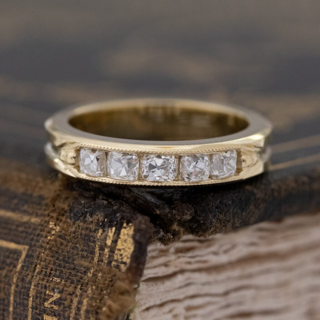 .58ctw Channel Set Old Mine Cut Diamond Band