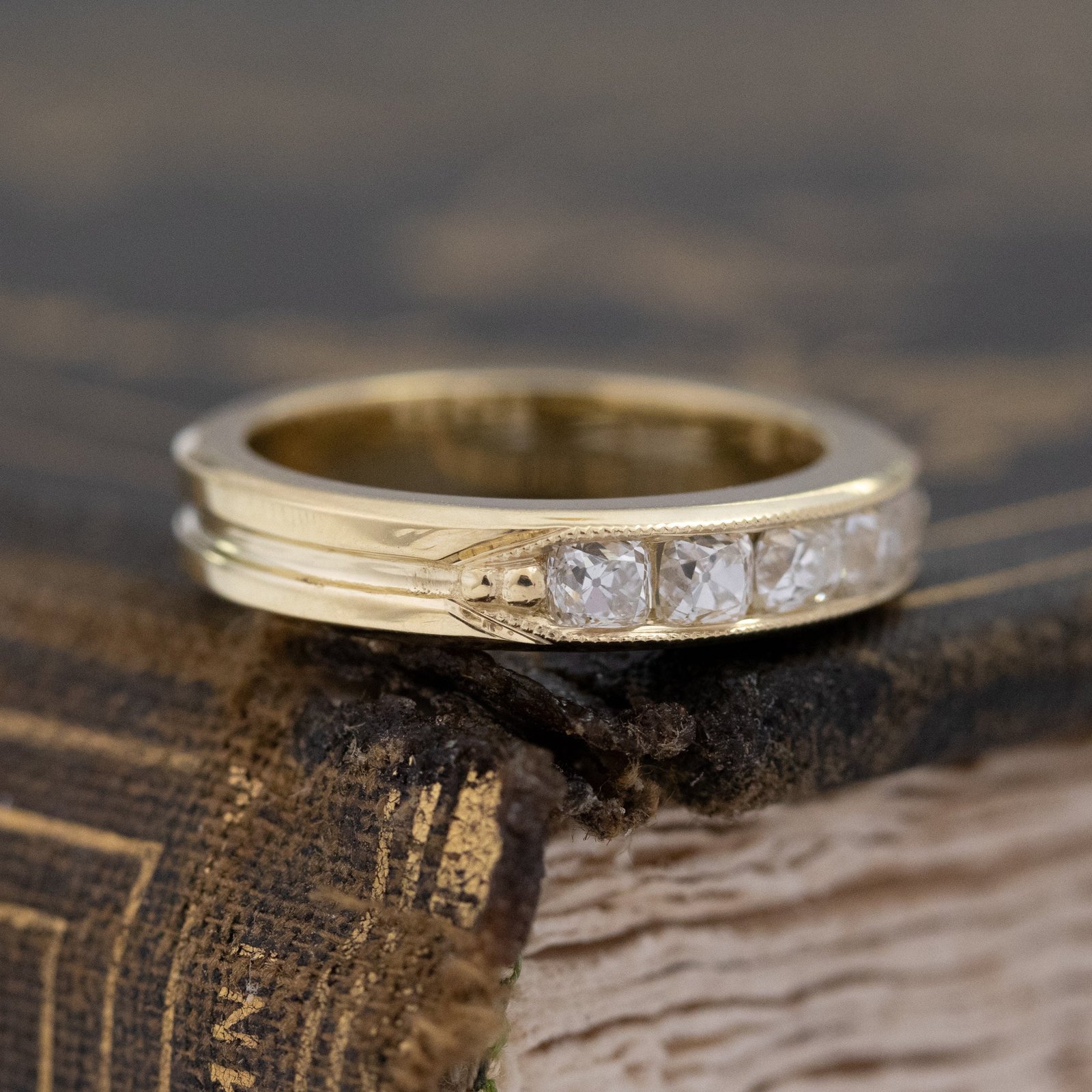 .58ctw Channel Set Old Mine Cut Diamond Band - Image 3